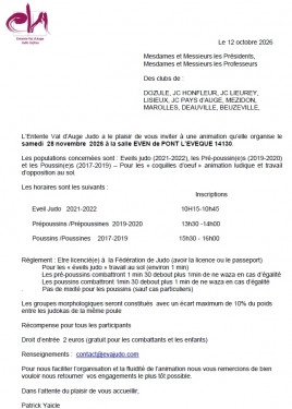 Animation EVA (éveil judo, pré-poussin, poussin), Pont l'Eveque